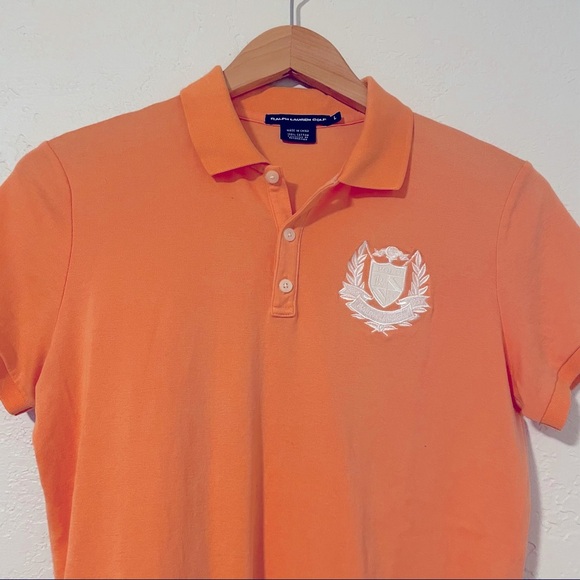 Ralph Lauren Golf Women’s Crest Embroidered Polo Shirt Orange Size‎ Large - Picture 5 of 7